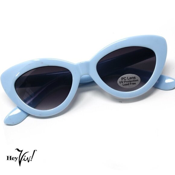 Kids Girls Size Retro 50s Style Cat Eye Sunglasses Shades -UV PC Lens - 5 Colors - Picture 6 of 8